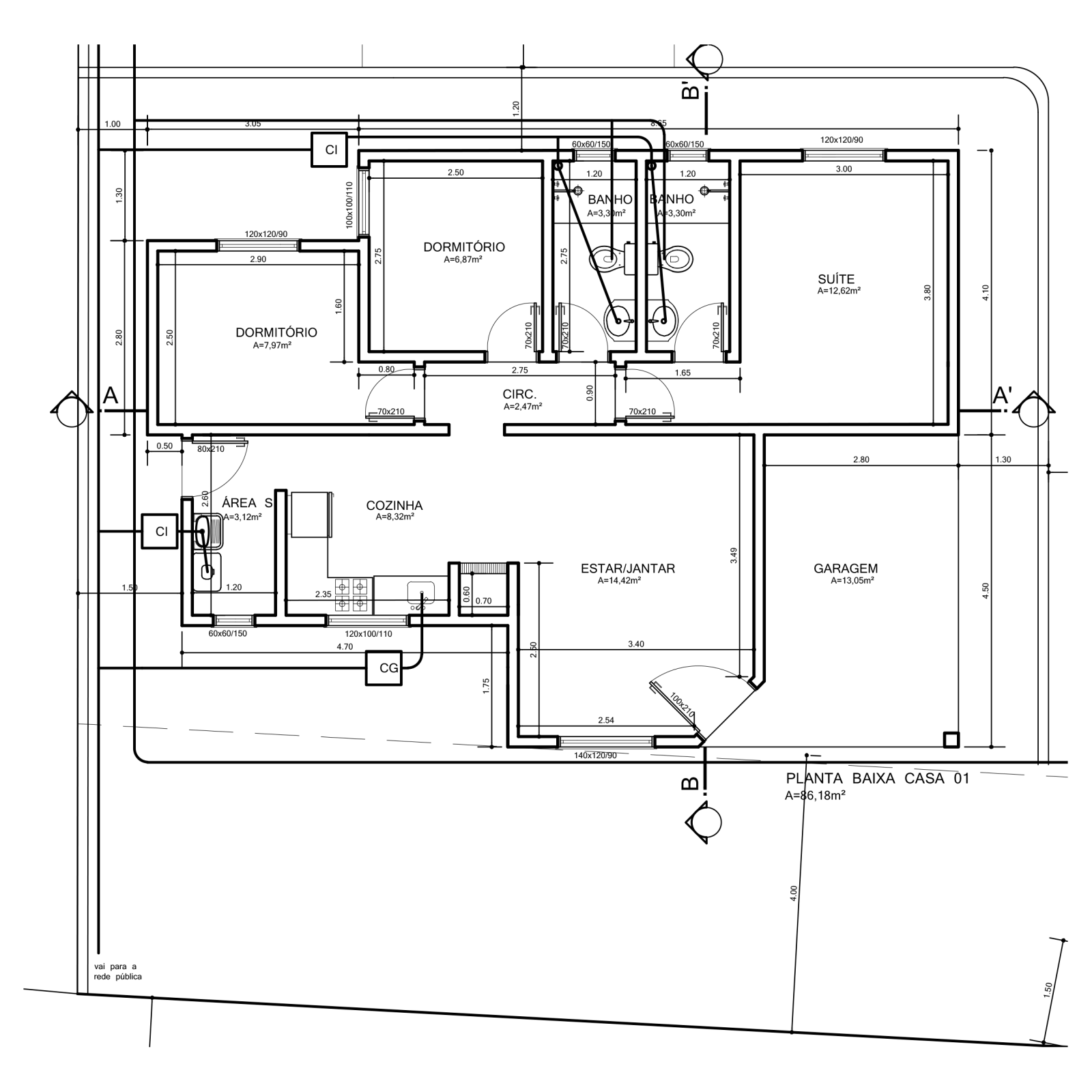 Planta baixa Casa 01