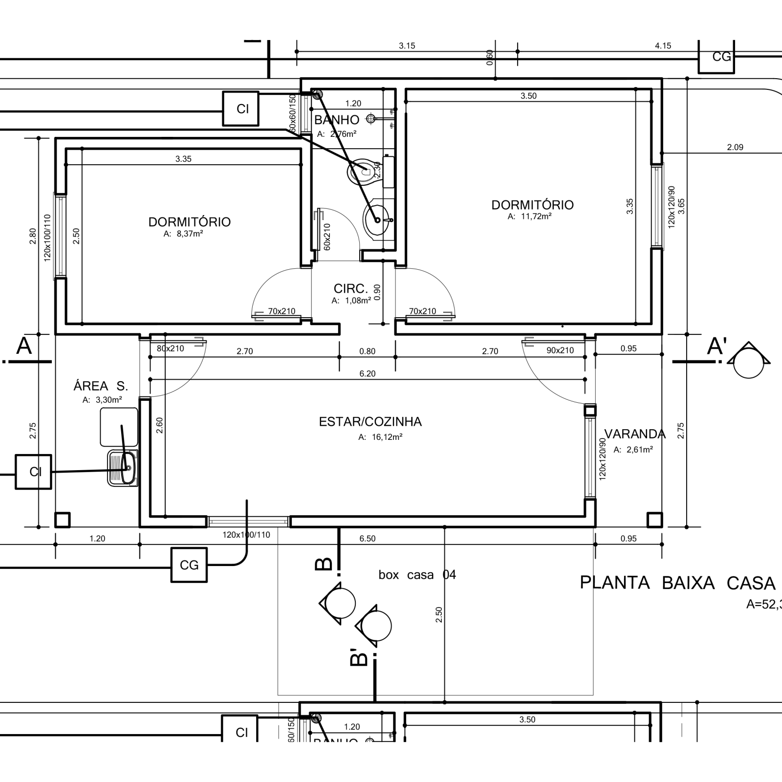 Planta baixa Casa 04